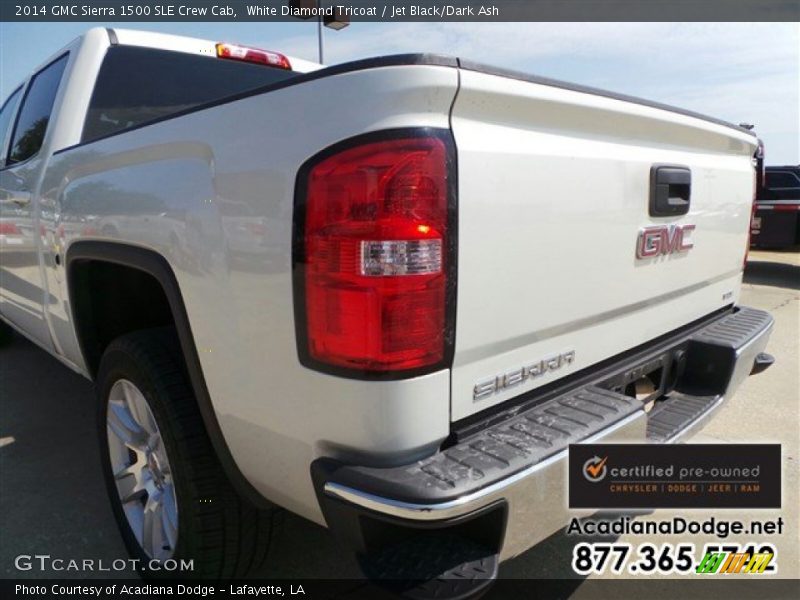 White Diamond Tricoat / Jet Black/Dark Ash 2014 GMC Sierra 1500 SLE Crew Cab