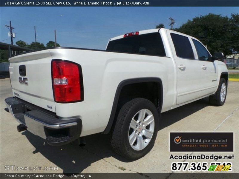 White Diamond Tricoat / Jet Black/Dark Ash 2014 GMC Sierra 1500 SLE Crew Cab