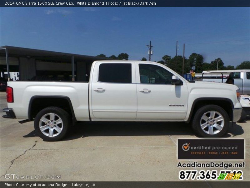White Diamond Tricoat / Jet Black/Dark Ash 2014 GMC Sierra 1500 SLE Crew Cab