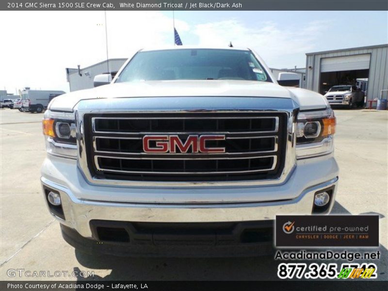 White Diamond Tricoat / Jet Black/Dark Ash 2014 GMC Sierra 1500 SLE Crew Cab