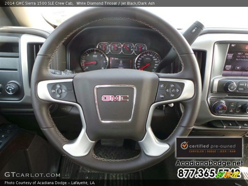 White Diamond Tricoat / Jet Black/Dark Ash 2014 GMC Sierra 1500 SLE Crew Cab