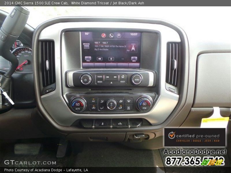 White Diamond Tricoat / Jet Black/Dark Ash 2014 GMC Sierra 1500 SLE Crew Cab