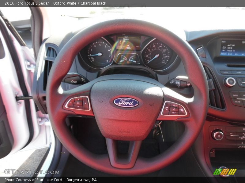 Oxford White / Charcoal Black 2016 Ford Focus S Sedan