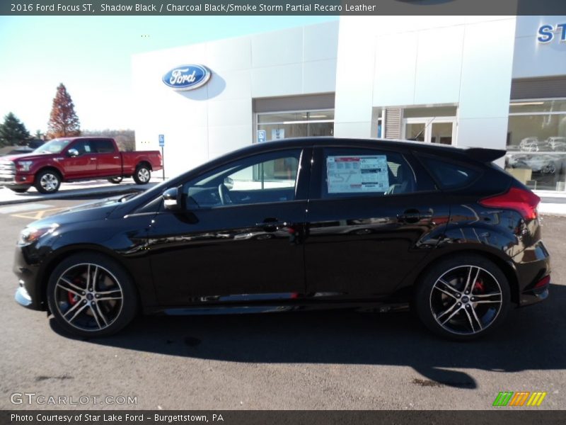 Shadow Black / Charcoal Black/Smoke Storm Partial Recaro Leather 2016 Ford Focus ST