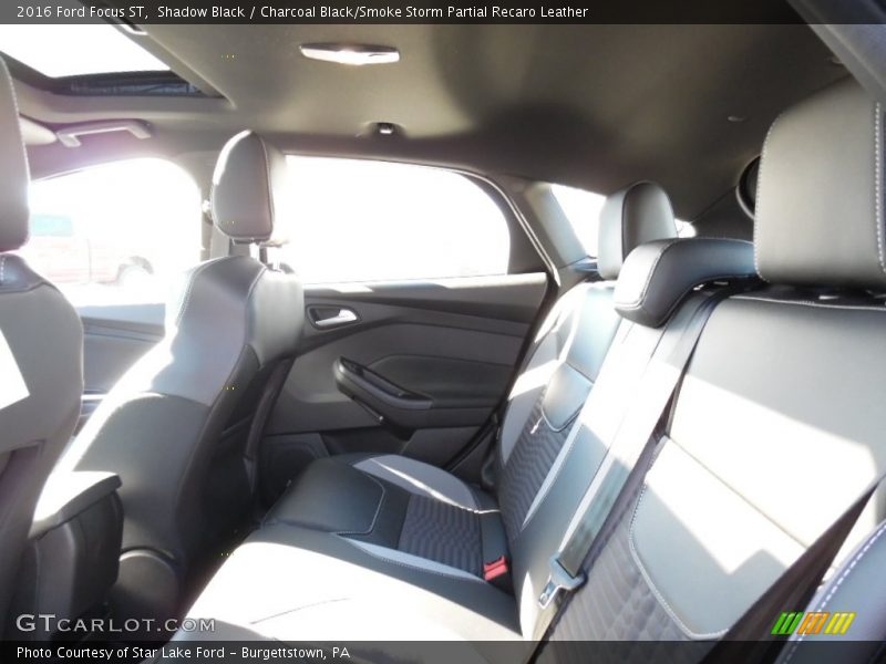 Shadow Black / Charcoal Black/Smoke Storm Partial Recaro Leather 2016 Ford Focus ST