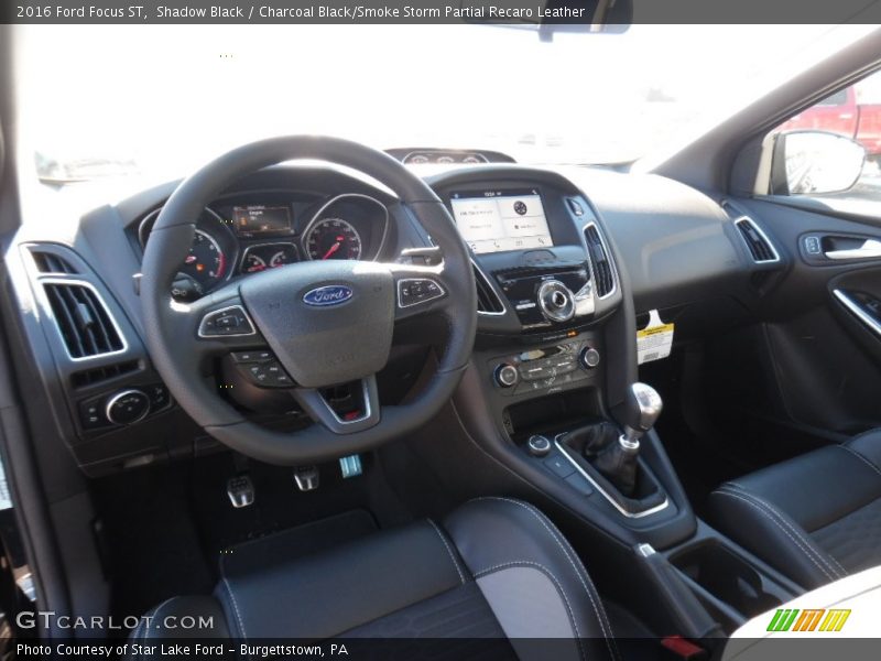 Charcoal Black/Smoke Storm Partial Recaro Leather Interior - 2016 Focus ST 