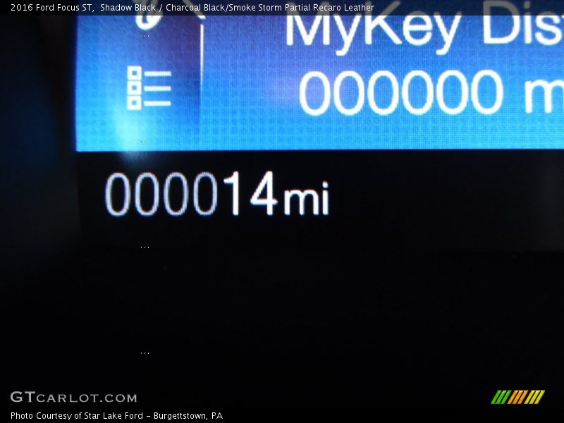 Shadow Black / Charcoal Black/Smoke Storm Partial Recaro Leather 2016 Ford Focus ST