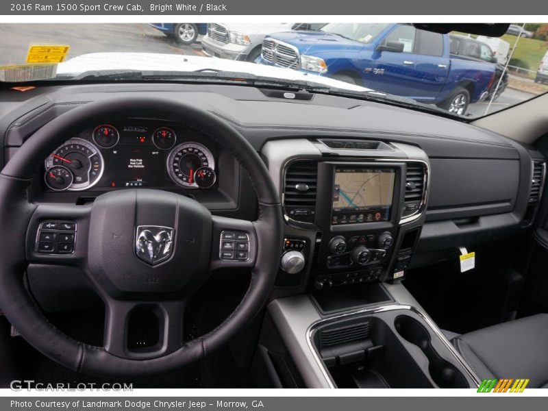 Bright White / Black 2016 Ram 1500 Sport Crew Cab