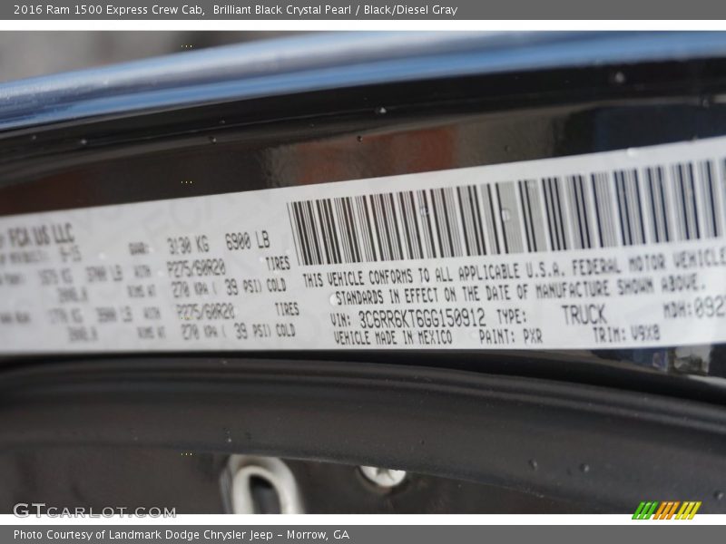 Brilliant Black Crystal Pearl / Black/Diesel Gray 2016 Ram 1500 Express Crew Cab