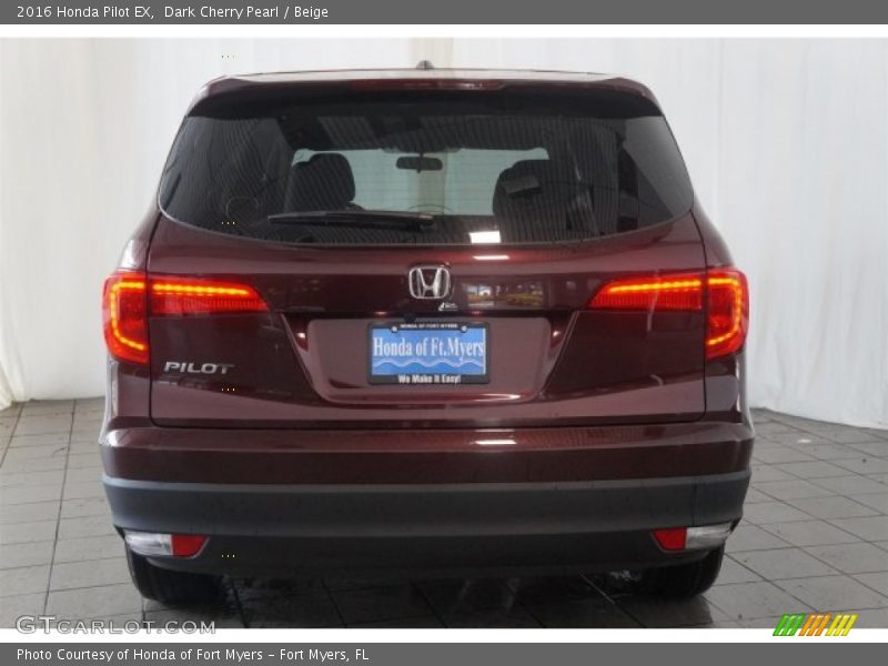 Dark Cherry Pearl / Beige 2016 Honda Pilot EX