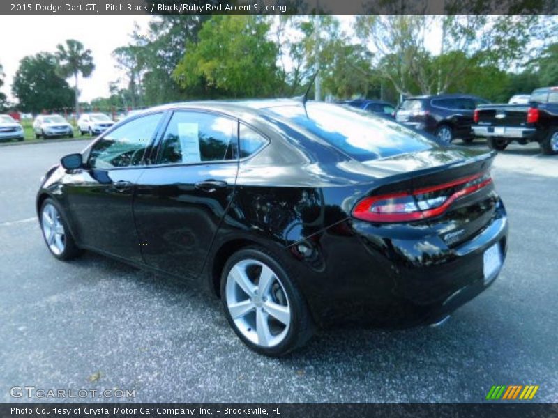 Pitch Black / Black/Ruby Red Accent Stitching 2015 Dodge Dart GT