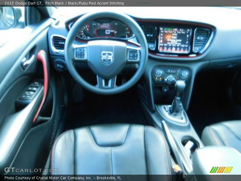 Pitch Black / Black/Ruby Red Accent Stitching 2015 Dodge Dart GT