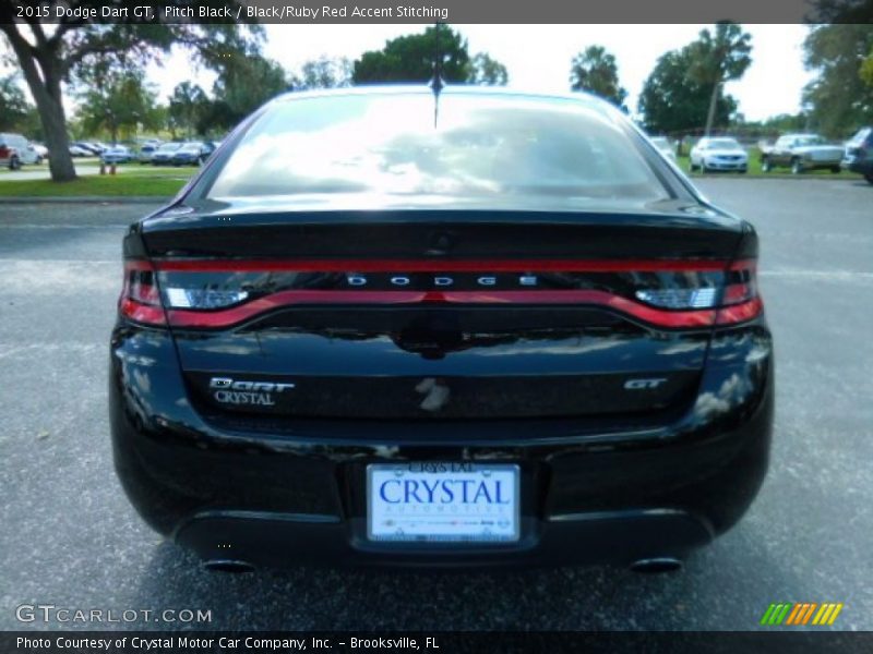 Pitch Black / Black/Ruby Red Accent Stitching 2015 Dodge Dart GT