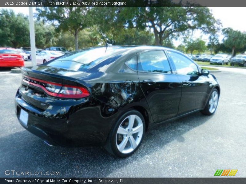 Pitch Black / Black/Ruby Red Accent Stitching 2015 Dodge Dart GT
