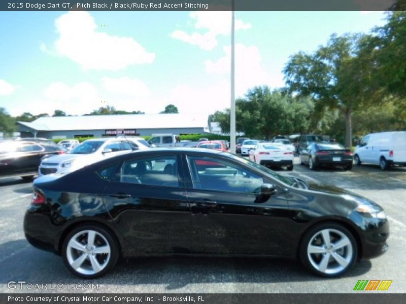 Pitch Black / Black/Ruby Red Accent Stitching 2015 Dodge Dart GT