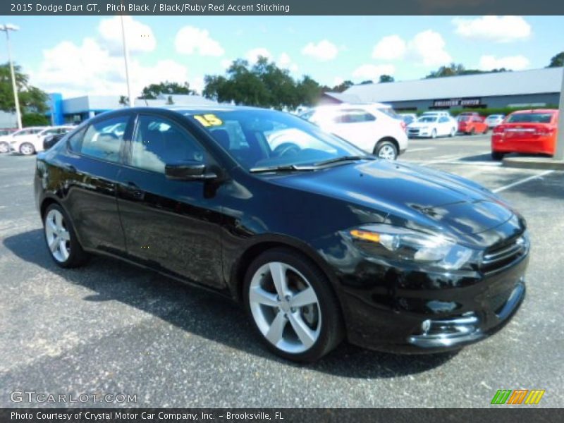 Pitch Black / Black/Ruby Red Accent Stitching 2015 Dodge Dart GT