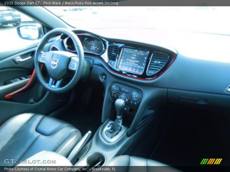 Pitch Black / Black/Ruby Red Accent Stitching 2015 Dodge Dart GT