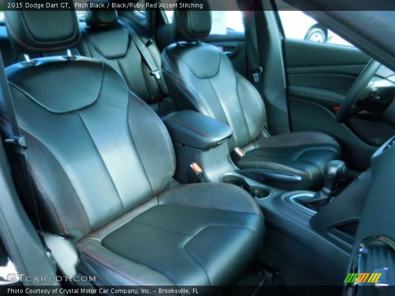 Pitch Black / Black/Ruby Red Accent Stitching 2015 Dodge Dart GT