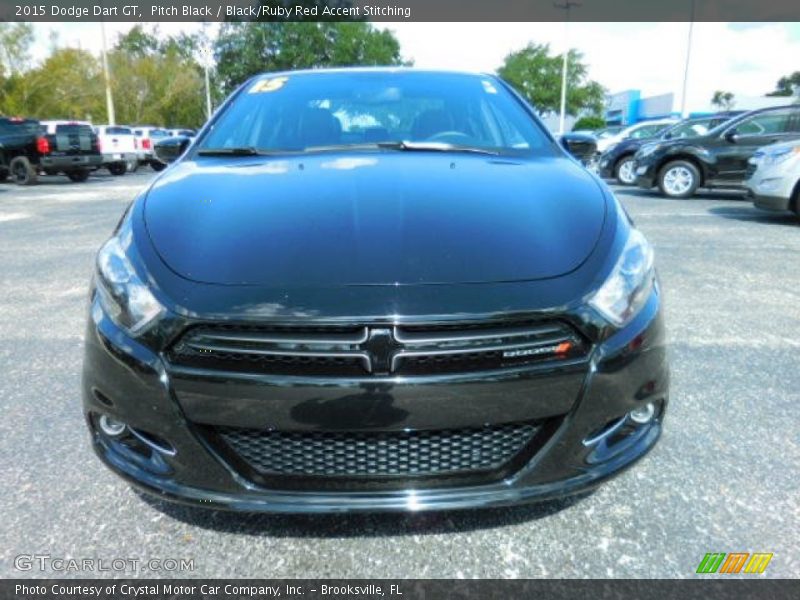 Pitch Black / Black/Ruby Red Accent Stitching 2015 Dodge Dart GT