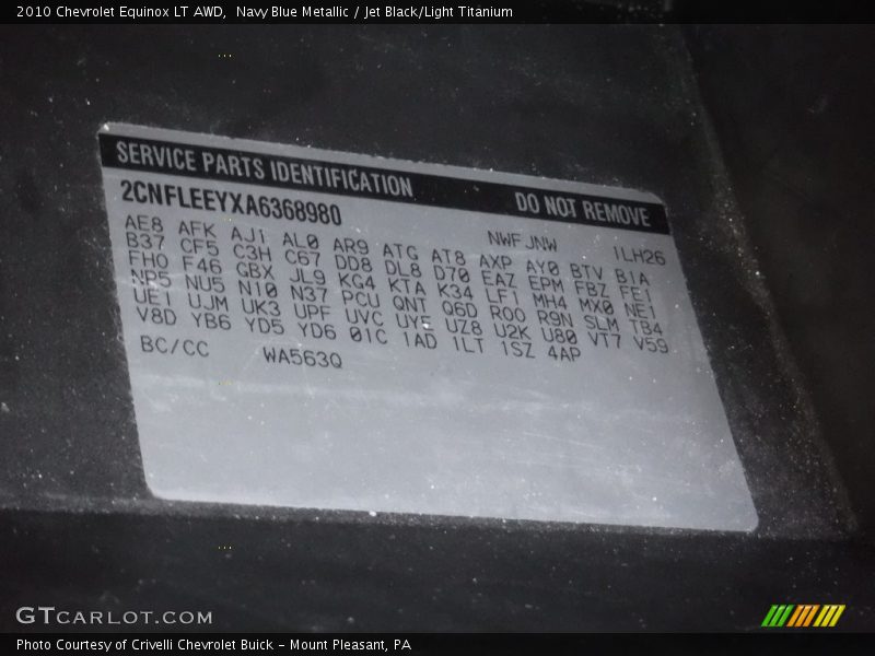 Navy Blue Metallic / Jet Black/Light Titanium 2010 Chevrolet Equinox LT AWD