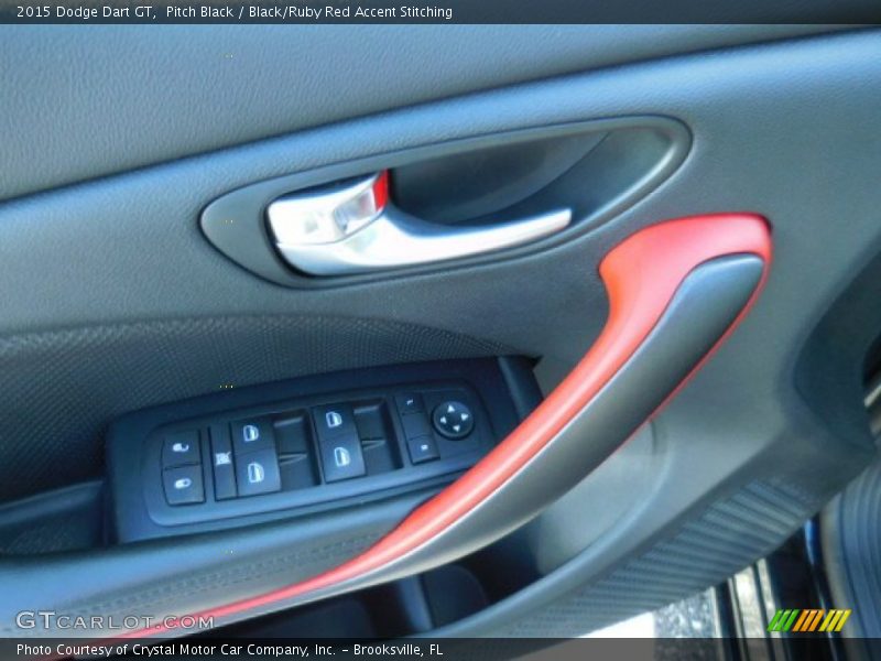Pitch Black / Black/Ruby Red Accent Stitching 2015 Dodge Dart GT