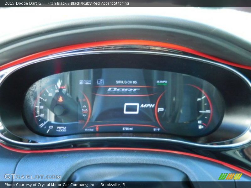 Pitch Black / Black/Ruby Red Accent Stitching 2015 Dodge Dart GT