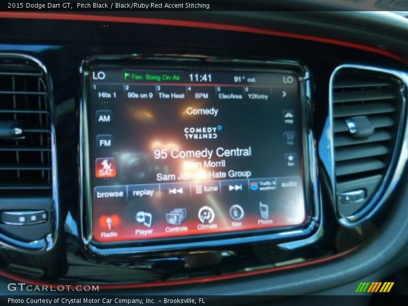 Pitch Black / Black/Ruby Red Accent Stitching 2015 Dodge Dart GT