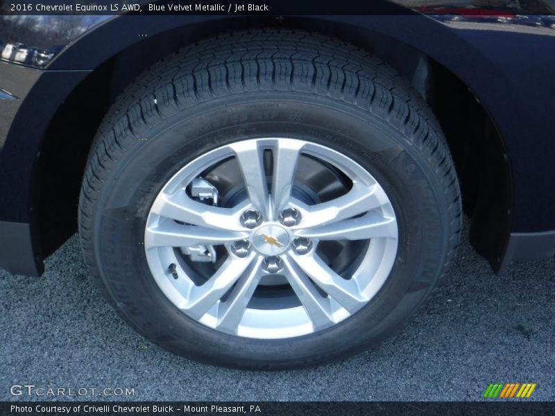 Blue Velvet Metallic / Jet Black 2016 Chevrolet Equinox LS AWD