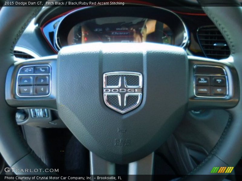 Pitch Black / Black/Ruby Red Accent Stitching 2015 Dodge Dart GT