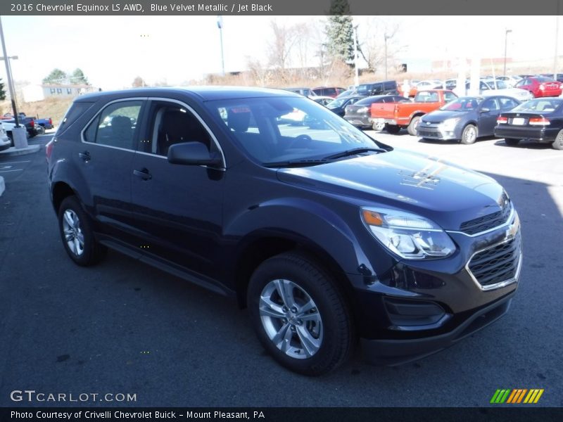 Blue Velvet Metallic / Jet Black 2016 Chevrolet Equinox LS AWD