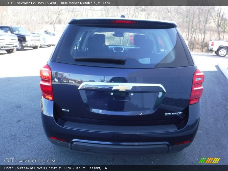 Blue Velvet Metallic / Jet Black 2016 Chevrolet Equinox LS AWD