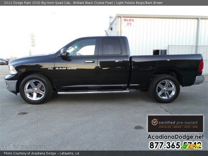 Brilliant Black Crystal Pearl / Light Pebble Beige/Bark Brown 2011 Dodge Ram 1500 Big Horn Quad Cab
