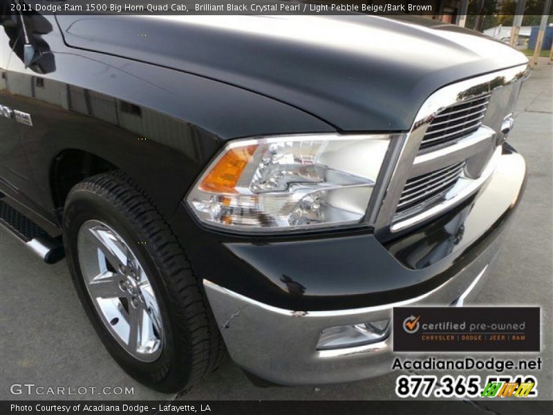 Brilliant Black Crystal Pearl / Light Pebble Beige/Bark Brown 2011 Dodge Ram 1500 Big Horn Quad Cab