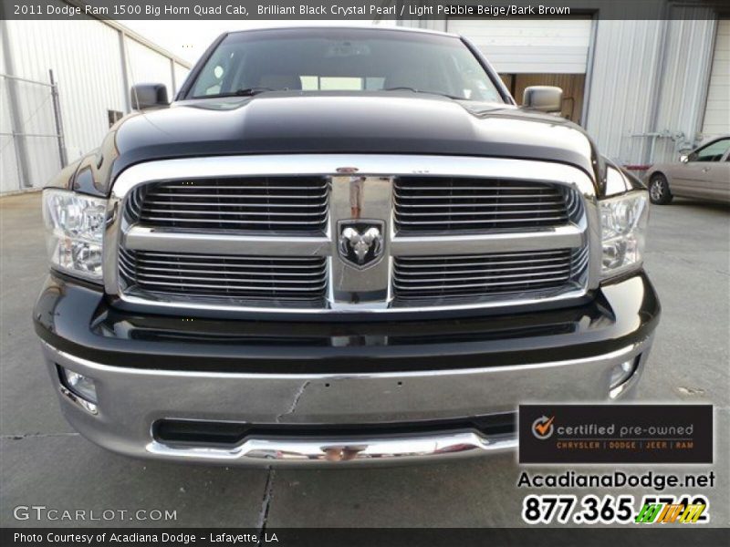 Brilliant Black Crystal Pearl / Light Pebble Beige/Bark Brown 2011 Dodge Ram 1500 Big Horn Quad Cab