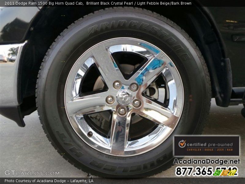 Brilliant Black Crystal Pearl / Light Pebble Beige/Bark Brown 2011 Dodge Ram 1500 Big Horn Quad Cab