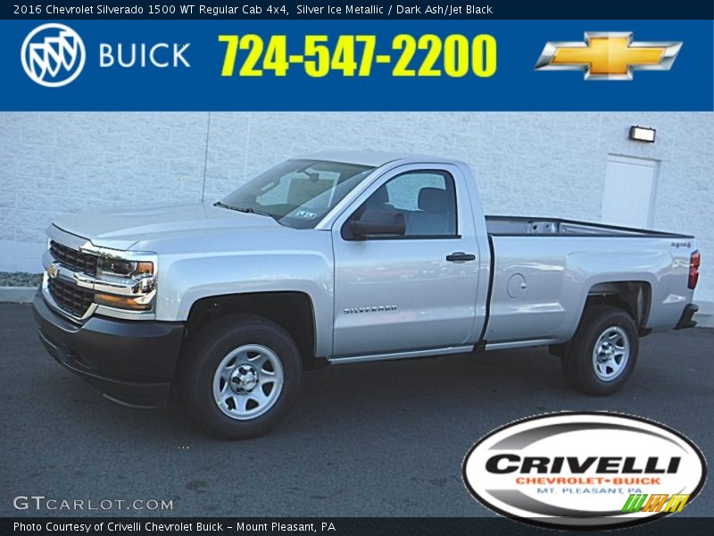Silver Ice Metallic / Dark Ash/Jet Black 2016 Chevrolet Silverado 1500 WT Regular Cab 4x4