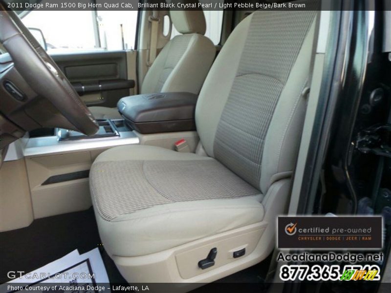 Brilliant Black Crystal Pearl / Light Pebble Beige/Bark Brown 2011 Dodge Ram 1500 Big Horn Quad Cab