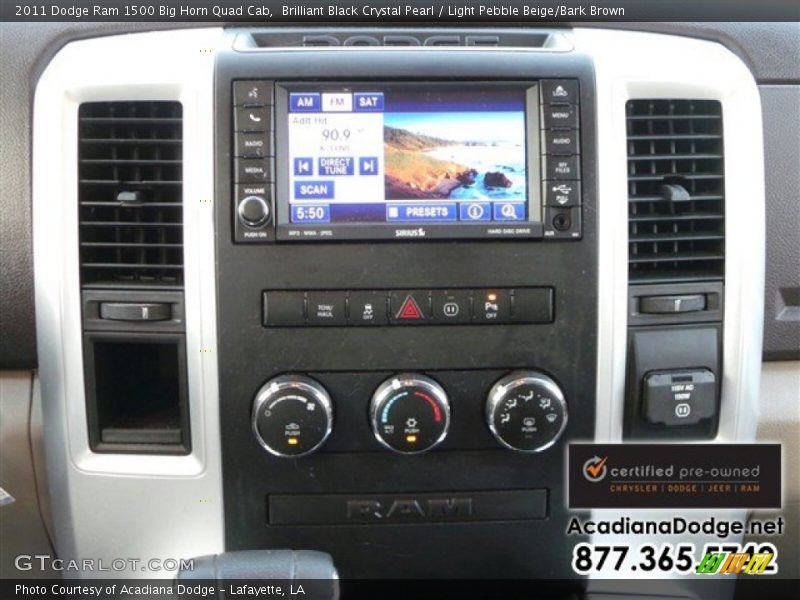 Brilliant Black Crystal Pearl / Light Pebble Beige/Bark Brown 2011 Dodge Ram 1500 Big Horn Quad Cab