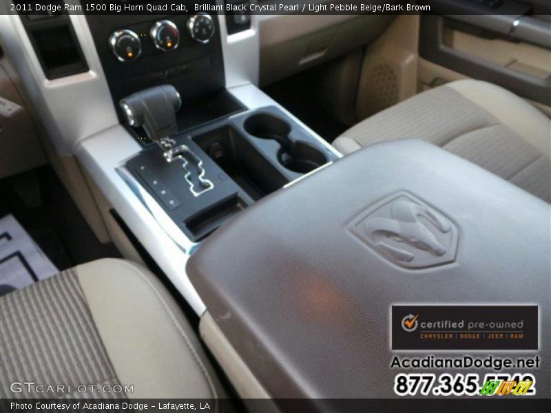 Brilliant Black Crystal Pearl / Light Pebble Beige/Bark Brown 2011 Dodge Ram 1500 Big Horn Quad Cab