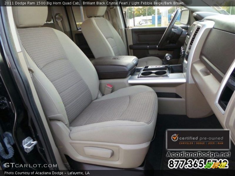 Brilliant Black Crystal Pearl / Light Pebble Beige/Bark Brown 2011 Dodge Ram 1500 Big Horn Quad Cab