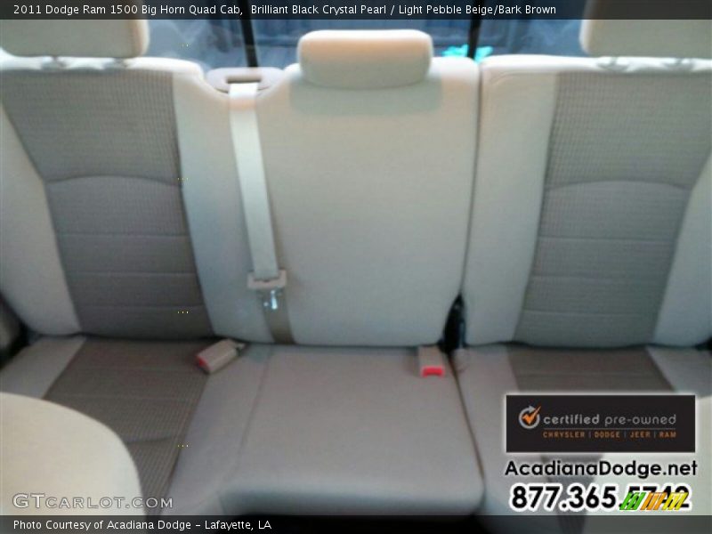 Brilliant Black Crystal Pearl / Light Pebble Beige/Bark Brown 2011 Dodge Ram 1500 Big Horn Quad Cab