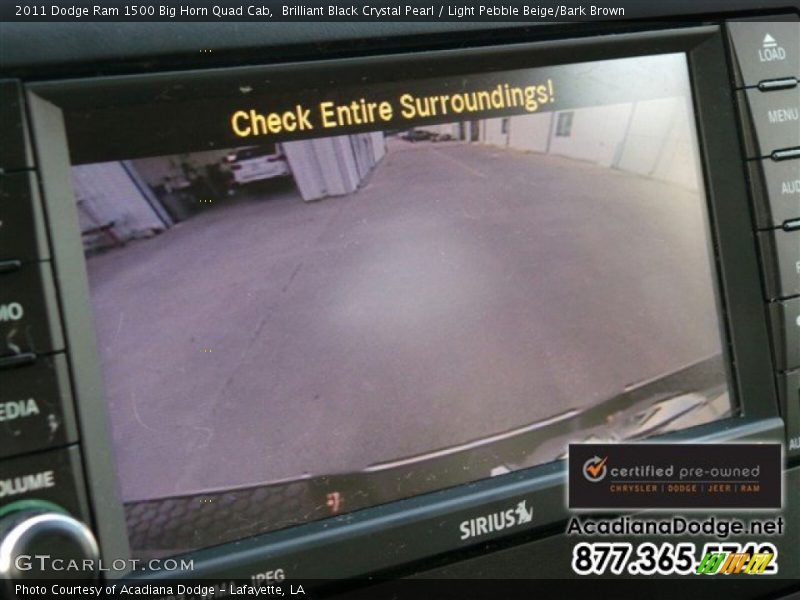 Brilliant Black Crystal Pearl / Light Pebble Beige/Bark Brown 2011 Dodge Ram 1500 Big Horn Quad Cab