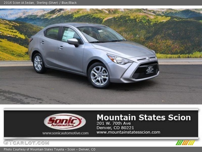 Sterling (Silver) / Blue/Black 2016 Scion iA Sedan