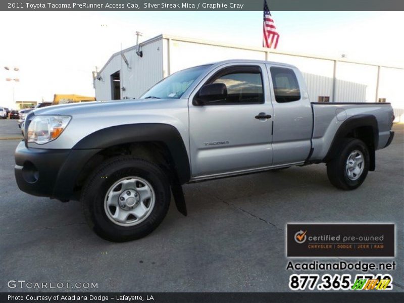 Silver Streak Mica / Graphite Gray 2011 Toyota Tacoma PreRunner Access Cab
