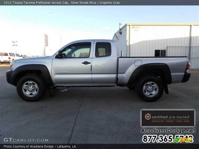 Silver Streak Mica / Graphite Gray 2011 Toyota Tacoma PreRunner Access Cab