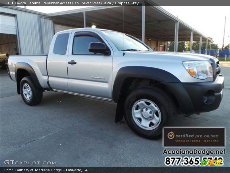 Silver Streak Mica / Graphite Gray 2011 Toyota Tacoma PreRunner Access Cab