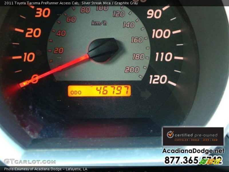 Silver Streak Mica / Graphite Gray 2011 Toyota Tacoma PreRunner Access Cab
