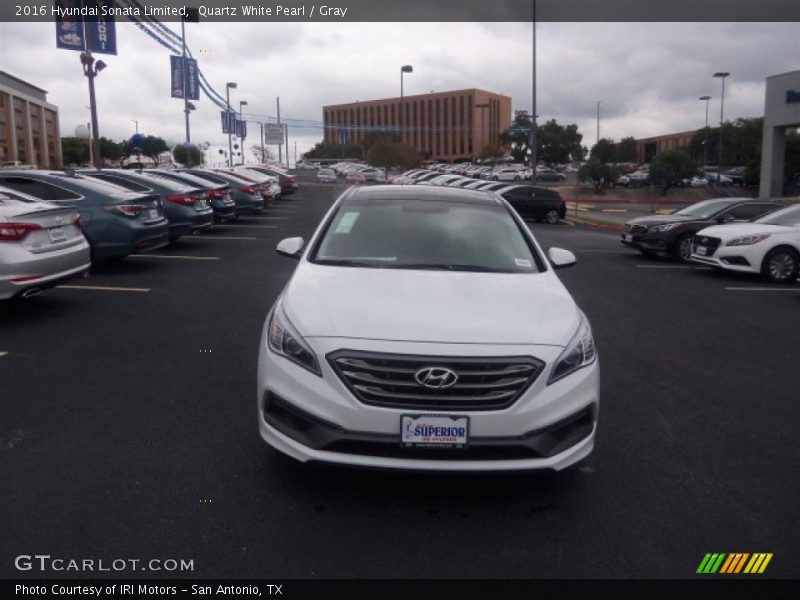 Quartz White Pearl / Gray 2016 Hyundai Sonata Limited