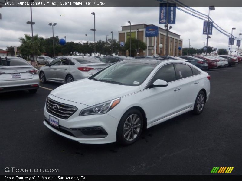 Quartz White Pearl / Gray 2016 Hyundai Sonata Limited