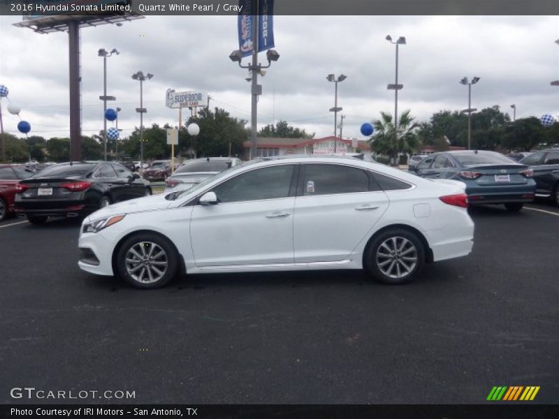 Quartz White Pearl / Gray 2016 Hyundai Sonata Limited